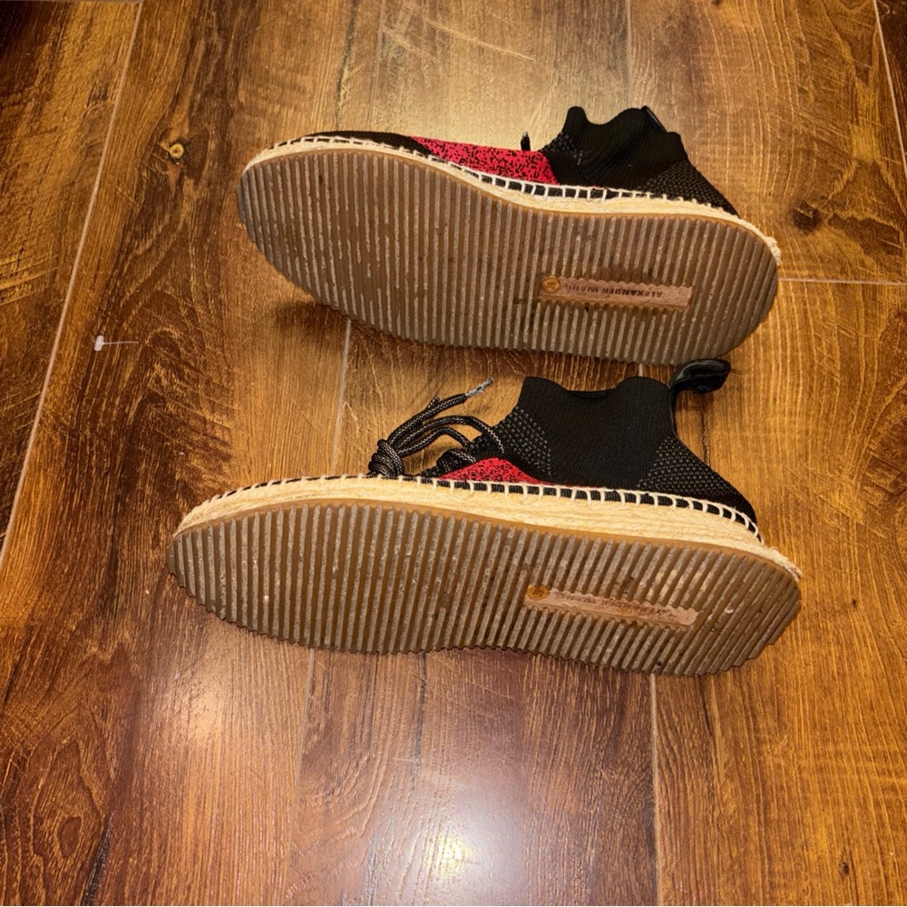 Alexander Wang Black Knit Espadrille Sneakers with Red Accent - Picture 12 of 14
